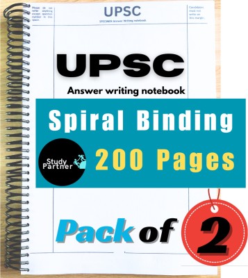 UPSC Mains Answer Writing Sheet Notebook (200 Pages) [2 Booklet](Spiral Binding, Study Partner Education)