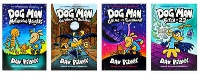 Dog Man 7,8,9&10 For Whom The Ball Rolls + Fetch-22 + Grime And Punishment + Mothering Heights Combo Book Set Author By Dev Pilkey(Hardcover, Dev pilkey)