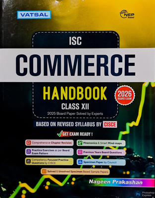 Vatsal ISC Handbook Commerce Class 12th For Board Exam 2026 - Nageen Prakashan(Paperback, Dr. Agam Mishra)