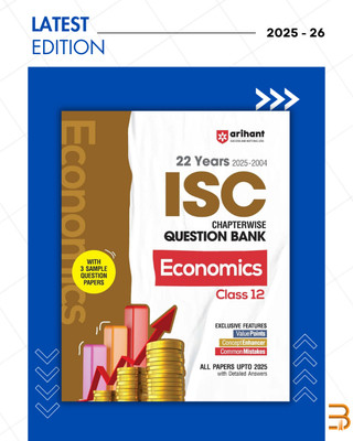 ISC Chapterwise Topicwise Question Bank Economics Class 12 | 25 Years Solved Papers (2025–2001) | Includes 3 Sample Papers | Value Points, Concept Enhancer And Common Mistakes | For Exam 2025-26(Paperback, Pratima Jain Roy (Author))