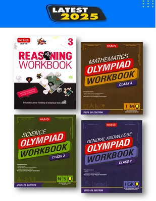 Mtg National Science Olympiad (NSO) , International Mathematics Olympiad (IMO), Inter. G.K. Olympiad (IGKO) & Reasoning Work Book -Class 3rd ( Combo Pack-Set Of 4 Books)-Edition-2025-26(Paperback, MTG EXPEART TEAM)