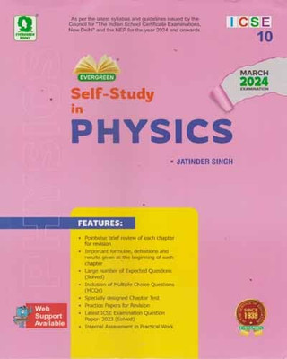 Evergreen Self-Study In Physics Icse For Class- 10, By Jatinder Singh(Paperback, JATINDER SINGH)