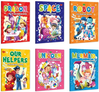My First Dragon, Space, Robot, Our Helpers, Unicorn And Mermaid Colouring Book For Kids(Paperback, Sawan)