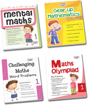 Grade 1 Comprehensive Learning Mathematics Practice Problems Solving Workbooks Set Of 4| Ages 6-7 Years| Olympiad Maths(Paperback, Scholars Insights)