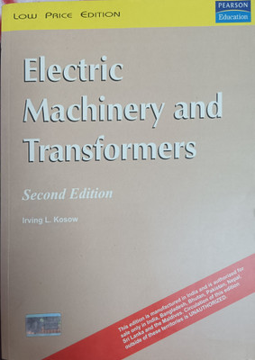 ( USED - LKE NEW ) Electric Machinery And Transformers(Paperback, Irving l. Kosow)