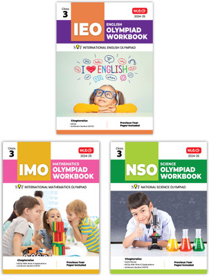 MTG NSO-IMO-IEO (Science, Mathematics & English) Olympiad Workbook Combo Class-3 (Set Of 3 Books) | MCQs, Previous Years Solved Paper & Achievers Section - SOF Olympiad Preparation Books For 2024-25 Exam(Paperback, MTG Editorial Board)