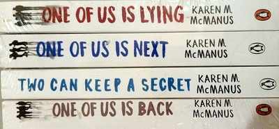 One Of Us Is Lying + One Of Us Is Next + Two Can Keep A Secret + One Of Us Is Back (Set Of 4 Books)(Paperback, Karen M. McManus) One Of Us Is Lying + One Of Us Is Next + Two Can Keep A Secret + One Of Us Is Back (Set Of 4 Books)(Paperback, Karen M. McManus)