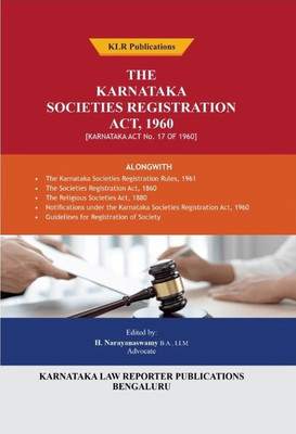 Karnataka Societies Registration Act, 1960 With Rules In English(Paperback, V Thyagaraj)