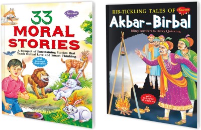 Set Of 2 Books | Tell Me A Great Story Books Of 33 Moral Stories And Rib-Tickling Tales Of Akbar-Birbal(Paperback, Manoj)