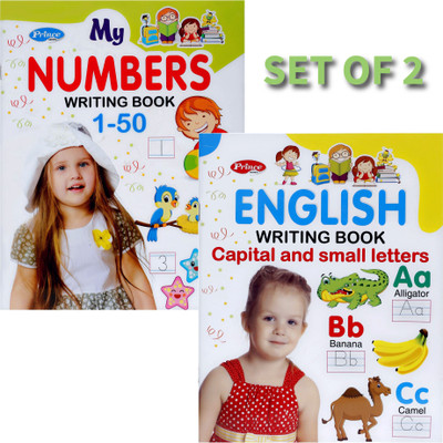 Set Of 2 Writing Books For Kids – Numbers 1-50 & English Alphabet (Capital & Small Letters) | 48+48 Pages | Practice Books For Early Learners(Paperback, AP SINHA)