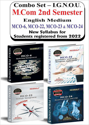 NEERAJ M.Com 2nd Semester Combo Books(MCO-6, MCO-22, MCO-23 & MCO-24 )– English Medium, IGNOU - Chapter Wise Help Book Including Solved Sample – Published By Neeraj Publications(Paperback, NEERAJ PUBLICATIONS)