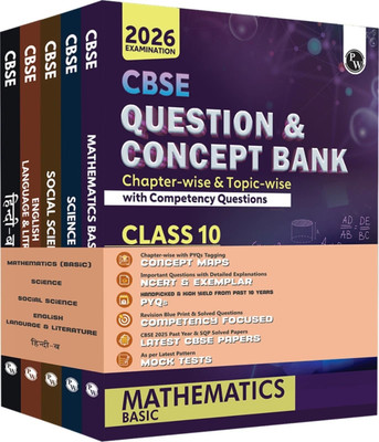 PW CBSE Question Bank Class 10 Maths (Basic), Science, SS, Eng, Hindi-B Combo(Paperback, PHYSICS WALLAH)