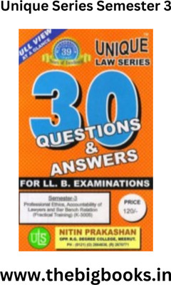 Unique’s Combo 5, 30 Q & A For LL.B Examination 5 Books, Semester – 3th (Administrative Law, Law Of Property And Easement, Public International Law, Family Law -II) By Nitin Prakashan - Edition 2023(Paperback, unique)