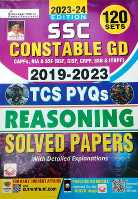 SSC Constable GD 2019-2023 TCS PYQs Reasoning Solved Papers 120 Sets(Paperback, Kiran)