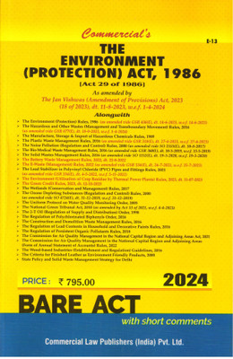 Bare Act -2024
the Environment (Protection) Act,1986(Paperback, COMMERCIAL LAW PUBLISHERS)