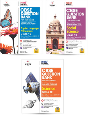 CBSE Question Bank For 2026 Board Exams Class 10 Set Of 3 Books | English | Science | Social Science | Chapterwise & Topicwise Solved Papers By Maxx Marks(Paperback, Vidya Editorial Board)
