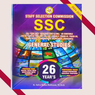 26 Years SSC GS: CGL, CHSL, MTS, GD, JE, Phase X–XII Topicwise Solved(Paperback, K. Selva Rama Rathanam)