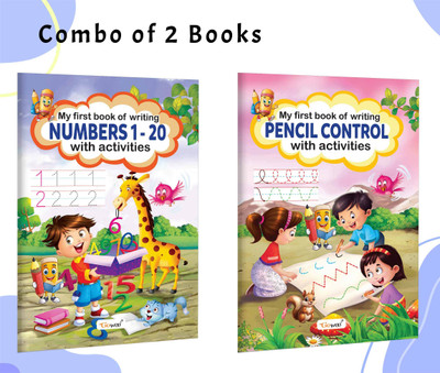 My First Book Of Writing Pencil Control And Numbers 1-20 With Activities : Toddler Tracing Numbers Workbook, Educational Writing Workbook For Kids | Set Of 2 Writing Activity Books(Paperback, GOWOO)