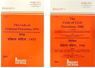 The Code Of Criminal Procedure, 1973 And The Code Of Civil Procedure, 1908 Bare Acts Combo Diglot (English/Hindi) 2023(Paperback, Bright Law House)