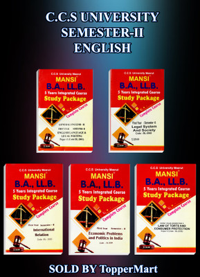 Manshi B.a, Ll.b. Semester-2 {english} English Language & Legal Writing (Bl-2001), Legal System & Society (Bl-2002), International Relation (Bl-2003), Economic Problems And Politics In India (Bl-2004), Law Of Torts And Consumer Protection (Bl-2005) Edition 2024(Paperback, SADHNA PRAKASHAN)