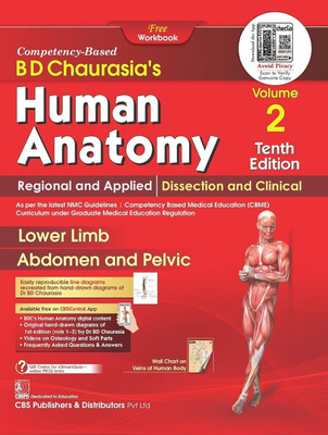 Human Anatomy, 10/e Vol - 2, Regional And Applied Dissection And Clinical Lower Limb Abdomen & Pelvic PB- 2024(Paperback, BD Chaurasia’s)