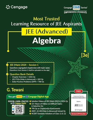 JEE Advanced Algebra With Free Online Assessments & Digital Content [Concept Videos And Solution Videos] 2024(Paperback, G. Tewani)