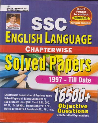 Ssc English Language Chapterwise Solved Papers, 1997 - Till Date (16500+ Objective Questions(Paperback, KIRAN EXPERT TEAM) Ssc English Language Chapterwise Solved Papers, 1997 - Till Date (16500+ Objective Questions(Paperback, KIRAN EXPERT TEAM)