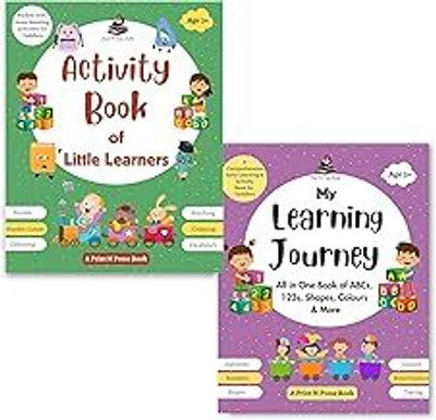 Set Of 2 Books - Activity Book Of Little Learners And My Learning Journey - Early Learning Activity Books For 2+ Years Kids(Paperback, Print N Prose Books)