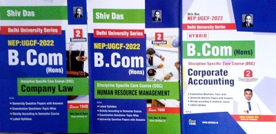 Shiv Das Combo Delhi University B Com Hons 1st Year Corporate Accounting & Company Law & Human Resource Management (HRM) DSC Course Set Of 3 Books Semester 2 UGCF/NEP Past Year Papers Applicable Regular SOL NCWEB(Paperback, Shiv Das & Sons)