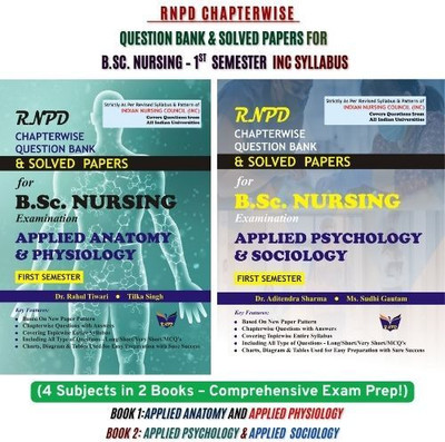 BestSellio Books -B.Sc. Nursing Semester-I Question Bank, Paper 1:Applied Anatomy AND APPLIED Physiology, Paper 2: Applied Psychology & Applied Sociology Atal Bihari Vajpayee Medical University (ABVMU)(Paperback, Dr. Rahul Tiwari, Tilka Singh, Dr Aditendra Sharma, Ms. Sudhi Gautam)