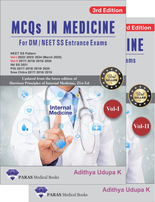 MCQs In Medicine For DM/NEET SS Entrance Exams 3rd/2025 (2 Vols)(Paperback, Adithya Udupa K)