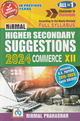 Wbchse Nirmal Higher Secondary Suggestions Class 12 Commerce 2024 Including H. S. Papers 2015-2023 (With Solved) Hindi Medium Nirmal Prakashan(Paperback, Hindi, A BOARD OF AUTHORS)