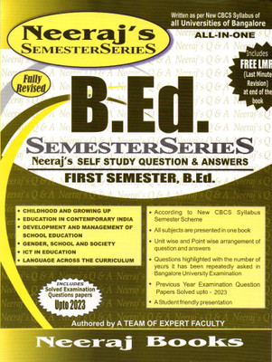 B.Ed - 1st SEMESTER - Self Study Question And Answers-All In One|As Per New CBCS Syllabus Of All Universities Of Bangalore|(Paperback, Team Of Expert Faculty)