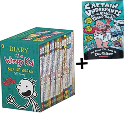 Wimpy Kid 14 Box Set With Captain Underpants English Paperback Combo(Paperback, Jeff Kinney)