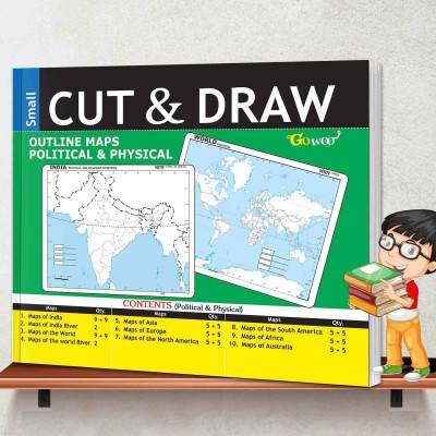 SMALL CUT & DRAW OUTLINE MAPS POLITICAL & PHYSICAL| Promoting Map Analysis Skills(Paperback, GOWOO)