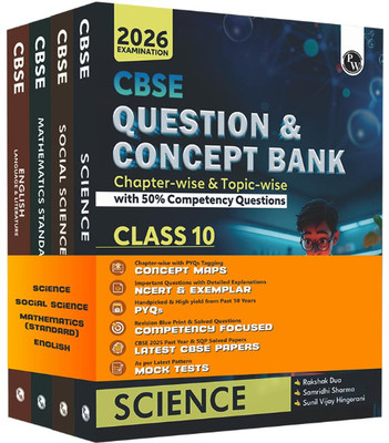 PW CBSE Question & Concept Bank (QCB) Class 10 Mathematics (Standard), Science, Social Science, English Combo Set Of 4 Books Chapterwise & Topicwise Solved Questions For 2026 Exams(paper, PHYSICS WALLAH)
