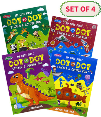 My Cute First Dot-To-Dot Sticker And Colour Fun Book For Kids – Dinosaurs, Jungle, Space & Under The Sea | By AP SINHA For Toddlers & Preschoolers Ages 3+(Set Of 4)(Paperback, AP SINHA) My Cute First Dot-To-Dot Sticker And Colour Fun Book For Kids – Dinosaurs, Jungle, Space & Under The Sea | By AP SINHA For Toddlers & Preschoolers Ages 3+(Set Of 4)(Paperback, AP SINHA)
