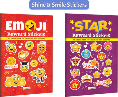 Emoji Reward Stickers And Star Reward Stickers :- Creative Kids Stickers, Reward Activity Fun, Preschool Learning Motivation, Teacher Classroom Helper | Set Of 2 Books(Paperback, GOWOO)