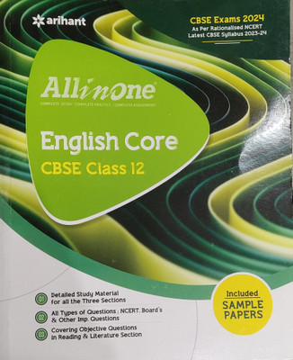Arihant All In One Class 12 CBSE English Course Arihant All In One Exam 2024 CBSE Syllabus 23 24 And Sample Paper All Question Bihar Board NCERT All Type(Paperback, Arihant)