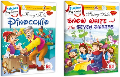 Set Of 2 Sticker Activity Books, Sticker Key Words Fairy Tales, Pinocchio And Snow White And The Seven Dwarfs (With Sticker Spread Sheet)(Paperback, Manoj Publications Editorial Board)