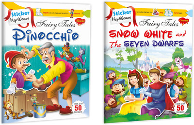 Set Of 2 Sticker Activity Books, Sticker Key Words Fairy Tales, Pinocchio And Snow White And The Seven Dwarfs (With Sticker Spread Sheet)(Paperback, Manoj Publications Editorial Board)