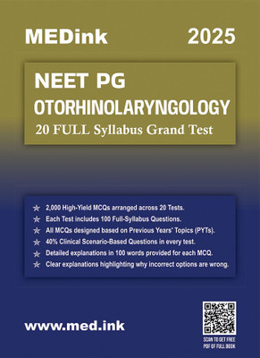 NEET PG Otorhinolaryngology 20 Grand Test 2025 Edition(Paperback, MCQGPT)