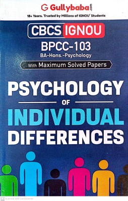 IGNOU BAG-HONS.-Psychology Help Guide (BPCC-103, Psychology Of Individual Differences)(PAPER BINDING, GPH)