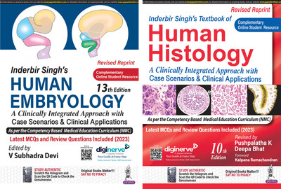 Inderbir Singh’s Human Embryology + 
Inderbir Singh’s Textbook Of Human Histology [set Of 2 Books](Paperback, Inderbir Singh)