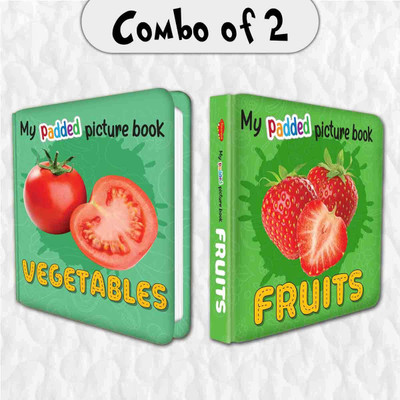Set Of 2 MY PADDED PICTURE BOOK Vegetables And Fruits| A Delightful Duo Of Fruit & Vegetable Picture Books(Hardcover, Sawan)