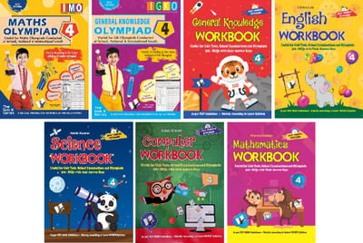 International Maths, General Knowledge Olympiad – Class 4( With OMR Sheet) & English, Mathemtatics, Science, General Knowledge, Computer Workbook - Useful For Unit Tests, School Examinations And Olympiads(Paperback, Ashok Kumar & Prasoon Kumar)