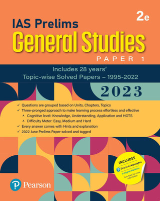 IAS General Studies Prelims Paper 1: Includes 28 Year's Topic-Wise Solved Papers 1995-2022(Paperback, Pearson)