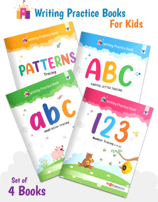 Writing Practice Books For Kids | ABC Capital Letters, Small Letters, Numbers (1 To 10), Line Tracing Pattern | Pack Of 4 Books(Paperback, Target Publications Pvt Ltd)