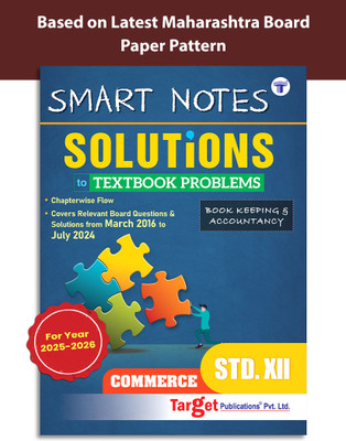 Std 12 Book Keeping And Accountancy | Smart Notes | SYJC Commerce Guide | BK | Solutions To All Textbook, Board Problems Chapterwise And Objective Questions | Maharashtra State Board(Paperback, Target Publications)
