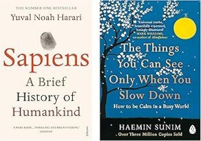 Sapiens: A Brief History Of Humankind+The Things You Can See Only When You Slow Down: How To Be Calm In A Busy World(Set Of 2books)(Paperback, Combo)